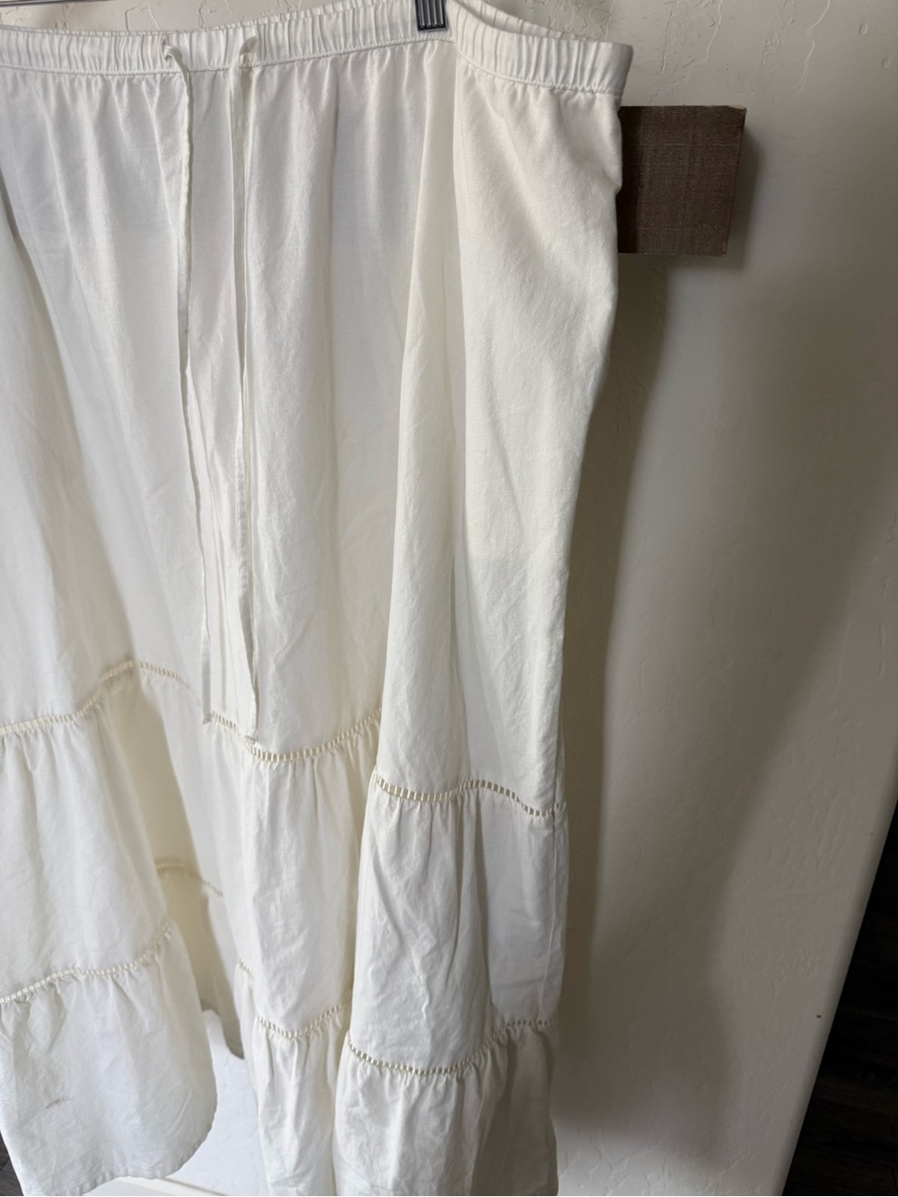 Ava & Viv|White Cream Tiered ruffle Maxi Skirt,cottagecore boho style•••Cotton - Picture 7 of 16